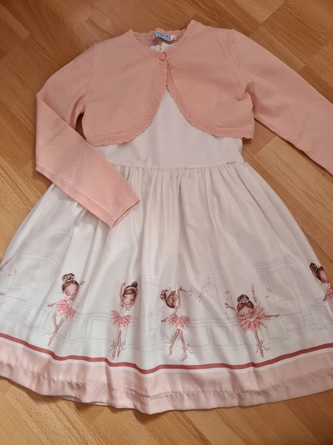 Girls Mayoral Dress And Cardigan Set 8 Years