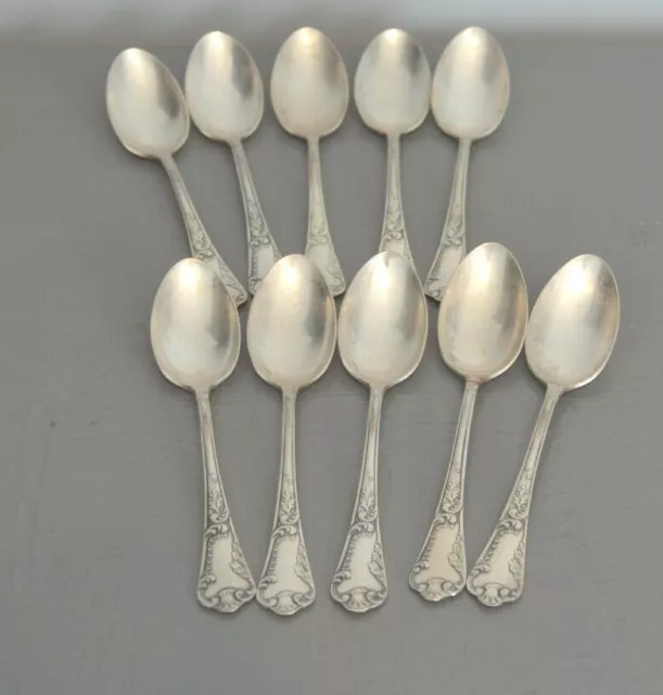 10 Petites Cuillères Frionnet François Métal Argenté Style Louis XV