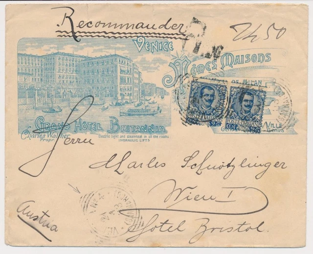 EX PROVERA ITALY 1903 REKO Lettercase, VENICE to WIEN. Beautiful! £15.