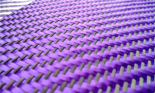 Black+ Purple Aramid Carbon Fiber Blended Fabric Carbon Fixed cloth 230gsm