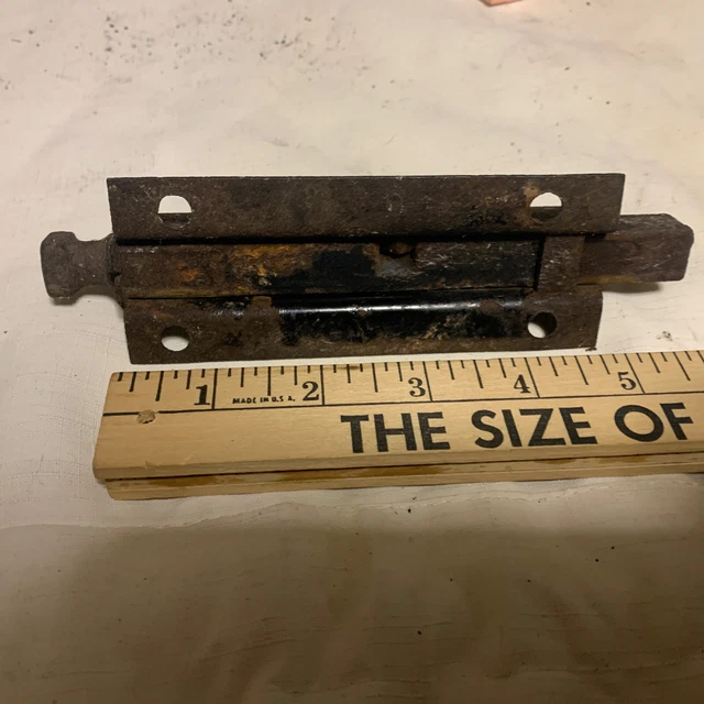 Shabby cast iron Antique barn 19 century lock  security door gate latch