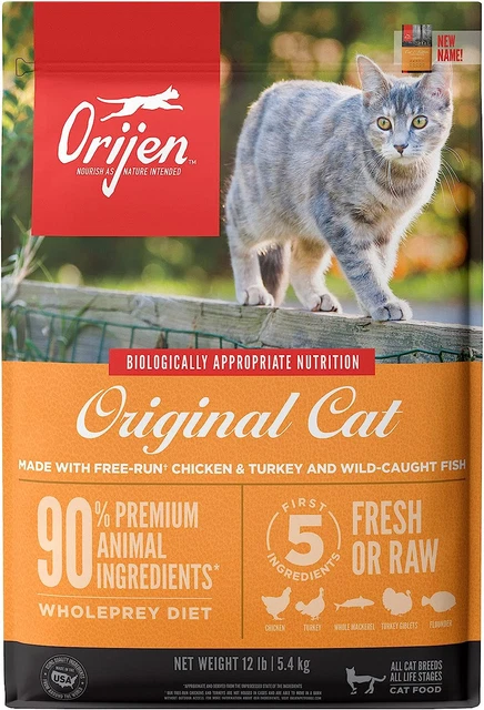 ORIJEN® Dry Original Cat Food Premium, High Protein, Fresh & Raw Animal 12lb