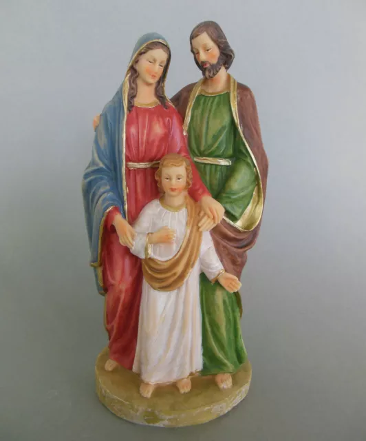 Heilige Familie mit Kind Jesuskind stehend Krippenblock 21 cm hoch