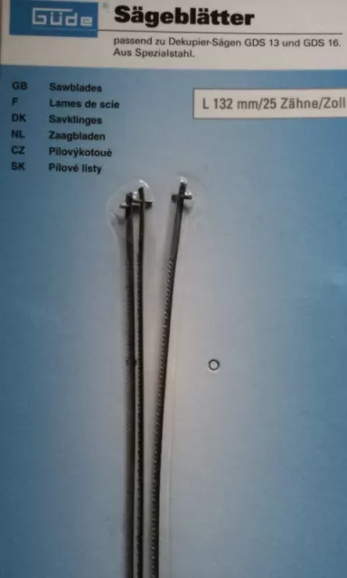 GÜDE Sägeblatt Z25 für Dekupiersäge GDS 16 3 St. Sägeblätter Laubsäge NEU