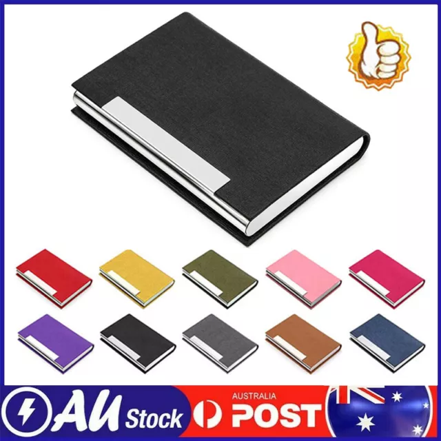 BUSINESS CARD HOLDER File Name Card Organizer Box with Dividers