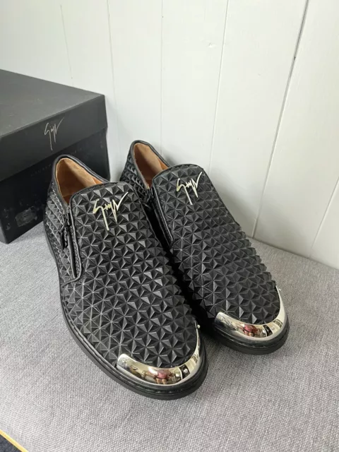 GIUSEPPE ZANOTTI MENS Slip On Sneakers Shoes Black Studded size 43 $182 ...