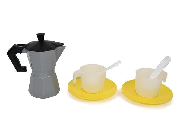 SET CAFFETTIERA GIOCATTOLO Moka Giocattolo Caffè con Tazzine