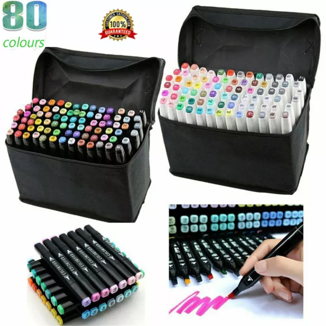 80 Colour Markers Pens Set Color Touch Dual Heads Artist Graphic Sketch Graffiti