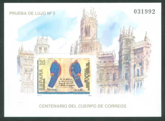 España 1989- Prueba De Lujo Nº 18 - I Cent. De La Creación Del Cuerpo De Correos