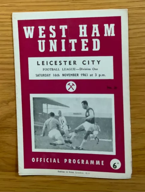 West Ham United v Leicester City 16/11/1963