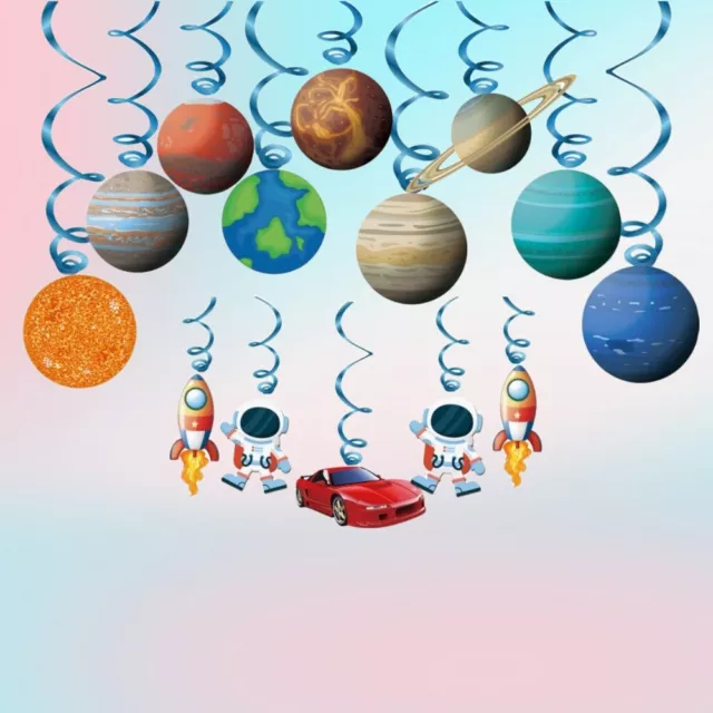 28pcs Solar System Theme Ceiling Hanging Swirls .  Kids Boys