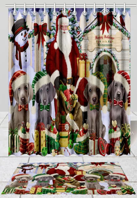 Weimaraner Dog Bath Mat & Shower Curtain Set Christmas Personalized Designs NWT