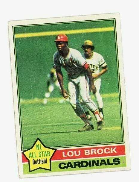 1976 Topps 10 Lou Brock Hof St Louis Cards N.L. All Star Baseball Mlb Vg