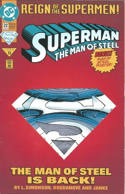 Reign Of The Supermen - Superman - Dc Comics - No 22 June 1993 - Diecut Cover