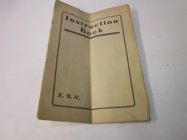 E.B.H. Electric Sewing Machine Instruction Booklet ~ 3M-12-27-IRWIN