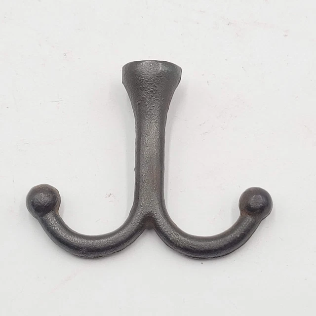 Vintage Cast Iron Coat Hat 2 Hook Reclaimed Salvage Hardware