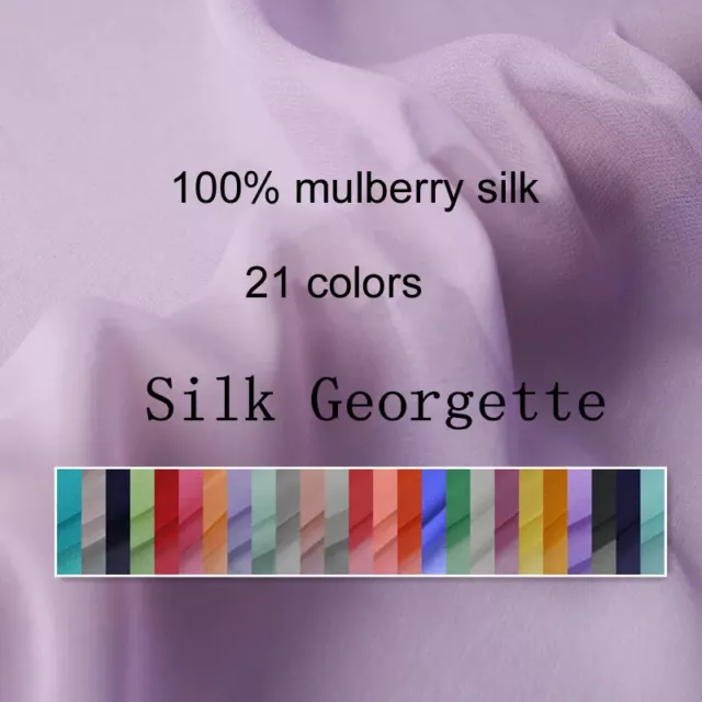 45'' Wide By Yards Palin Color Pure Silk Chiffon Georgette Fabric Dress Scarf