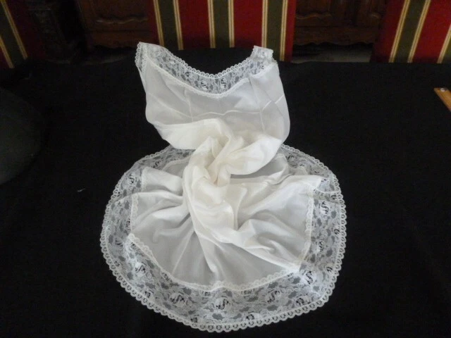 Combinaison Et Fond De Robe Vintage Dentelle Noire - Taille 62/42/64 - Polyamide Nylon