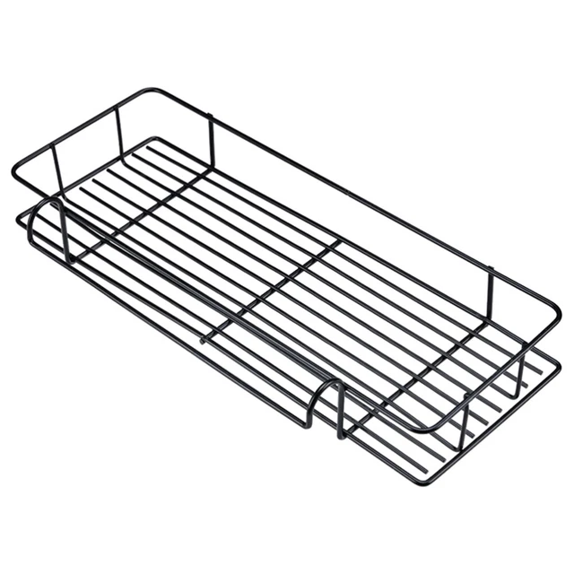 1 pieza cesta de hierro caja de cocina creativa soporte de drenaje hotel para almacenamiento negro