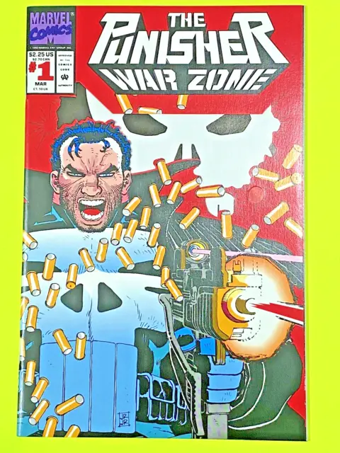 Punisher War Zone #1  Marvel KEY COMIC 1992 ~Die Cut, Embossed Wrap Around Cover