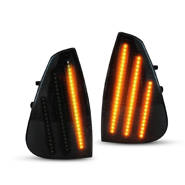 Full LED Front Smoked Corner Turn Signal Side Marker Light For 2006-2010 Charger