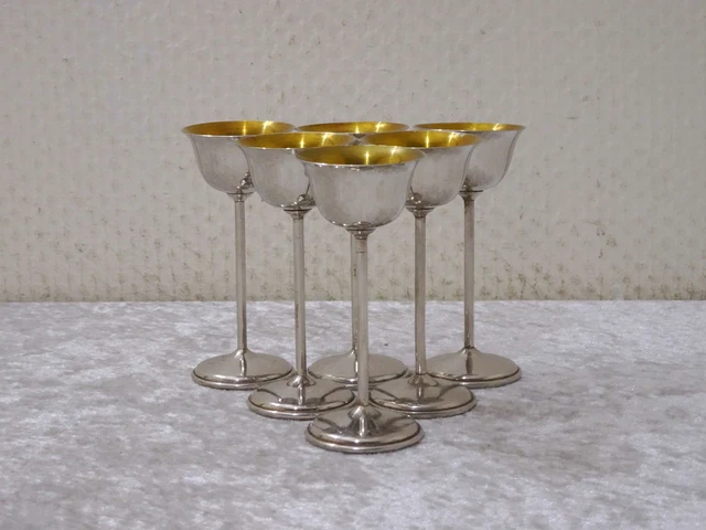 6X Metal Taza Con Pie - Estilo Vintage - 10 CM