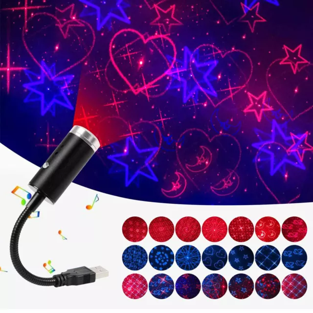 USB Car Parts Interior Roof LED Star Light Atmosphere Sky Starry Night Projector