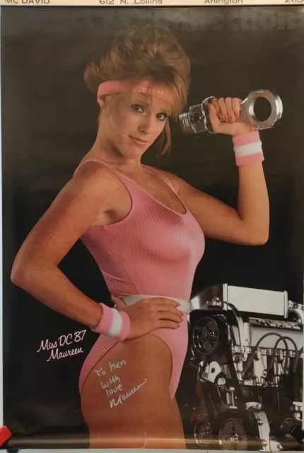 Vtg 1987 Miss Direct Connection Poster "Maureen" Dodge Mopar Racing Team Signed