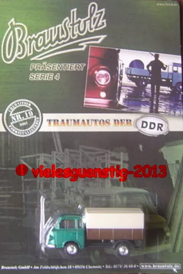 Braustolz DDR PKW-Modell B1000 Pritsche mit Plane Nr. 19