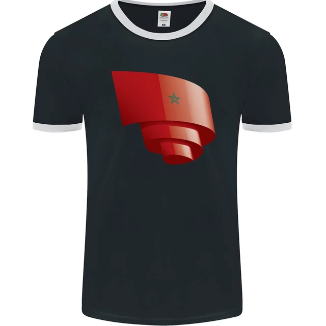 Candymix Maroc Drapeau Délavé T-Shirt Homme, Taille X-Small, Couleur Bianco