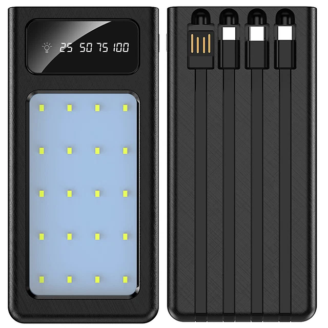 100000mAh 4USB Backup Power Bank External Battery Pack For iPhone Android