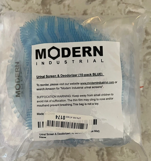 10 PACK Modern Industrial Urinal Screen and Deodorizer ~Blue Mist **Ind Sealed**