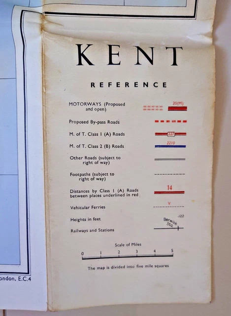 VINTAGE GEOGRAPHIA ROAD Map of Kent 1960's Folding Paper Map £6.25 ...