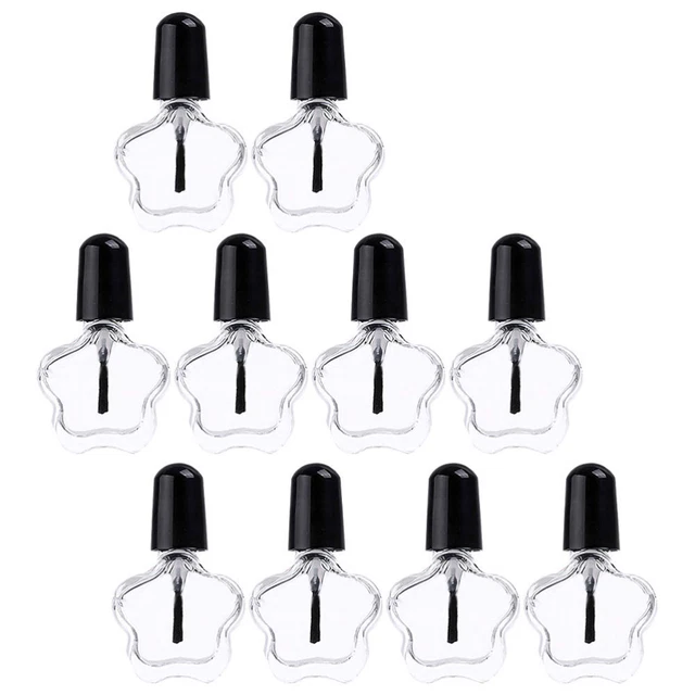 12 botellas de esmalte de uñas transparentes con plumas de aceite para uñas vacías