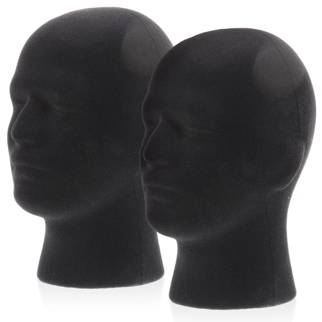 2 piezas soporte de peluca soporte de cabeza cabeza de muñeco de escaparate masculino