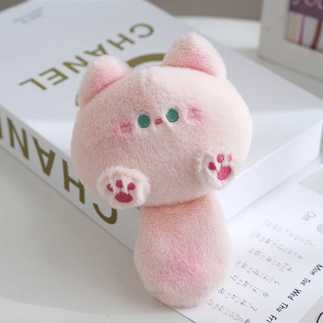 Kawaii Squeaking Small Cat Plush Keyring Cartoon Cute Soft Stuffed Doll Keyc LEI