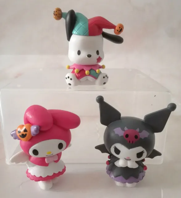 3pcs/set Cute Anime Kuromi My Melody Pochacco Halloween Figures PVC Doll Toy