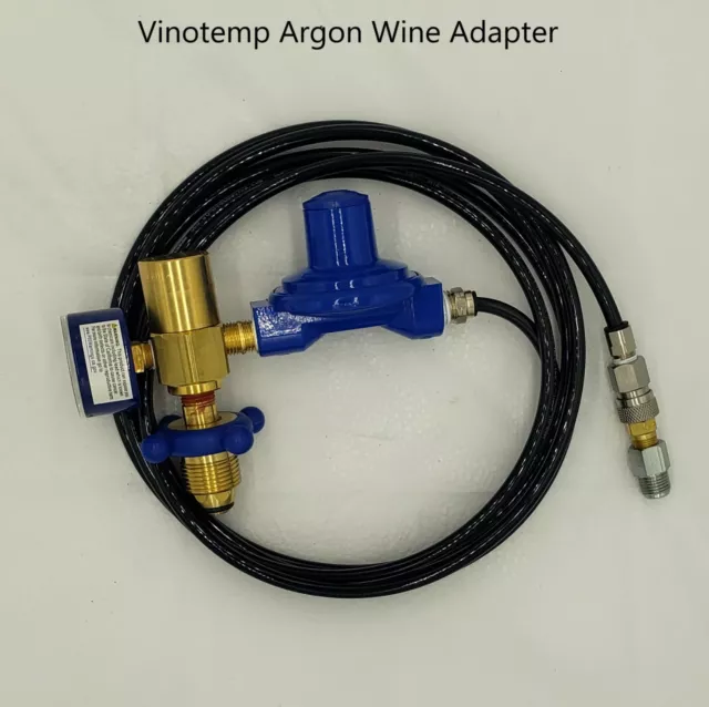 Argon Wine Adapter® w/ Regulator and 10ft hose for use with  Vinotemp