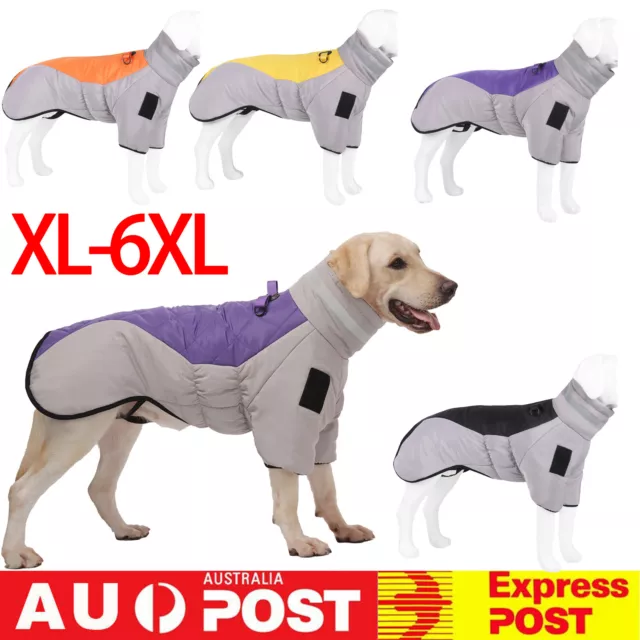 Large Dog Coat Paded Waterproof Pet Clothes Warm Jacket Reflective Jumper Winter