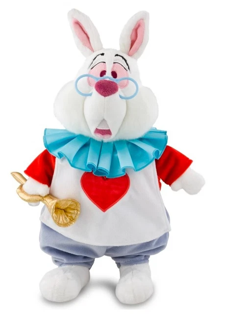 PELUCHE LE LAPIN Blanc de taille moyenne Alice au Pays des