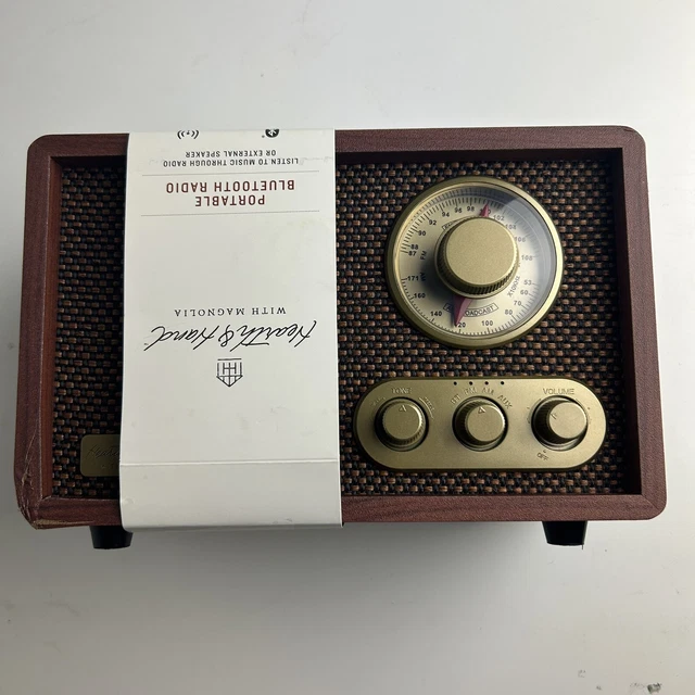 PORTABLE AM/FM BLUETOOTH Radio Tonal Brown Hearth and Hand With