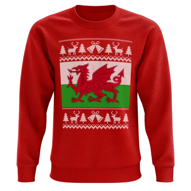 Felpa Unisex Bandiera Galles Modello Brutto Regalo di Natale Cymru Galles Nazionale