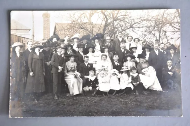 Postcard, WW1 Era Group Wedding Portrait