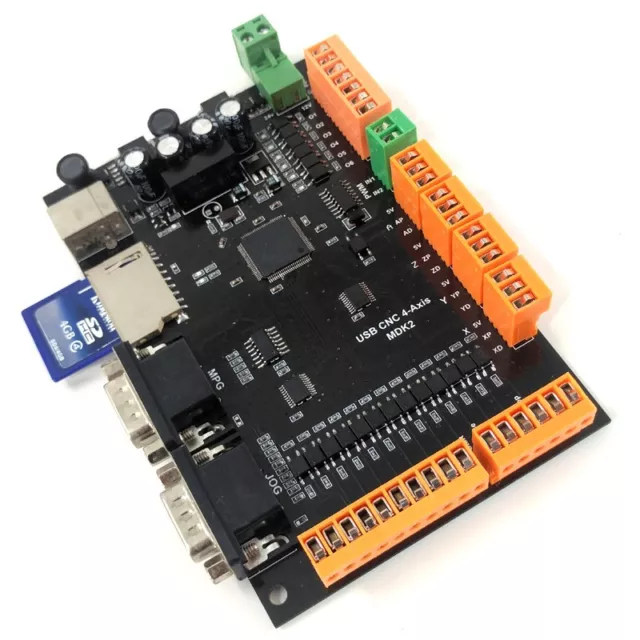 MDK2 USB CNC Breakout Board 4-Axis Stepper Motor Controller SD Interface 100KHz