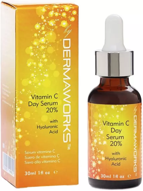 DERMAWORKS Serum Vitamine C Visage 20% Avec Acide Hyaluronique. Anti-Rides, Anti 2