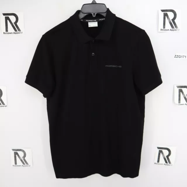 Mens Porsche Drivers Selection Black Polo Shirt Size Medium 911 Racing Turbo