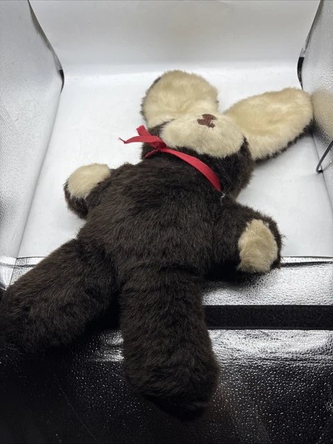 VINTAGE BUNNY RABBIT Black White 15 ‘ Sitting Standing Animal Plush Toy ...