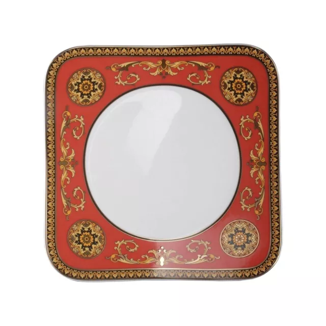 Versace Von Rosenthal Medusa Red Quadratisch Salat/Kuchenteller #409605-16221 B