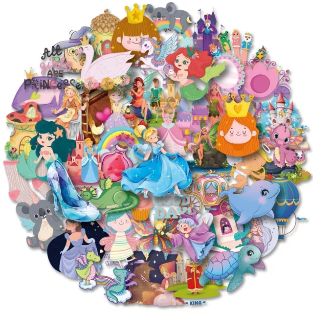 ⭐ 50 Piezas Princess Chica Prinzessin Brillante Stickerbomb Pegatina