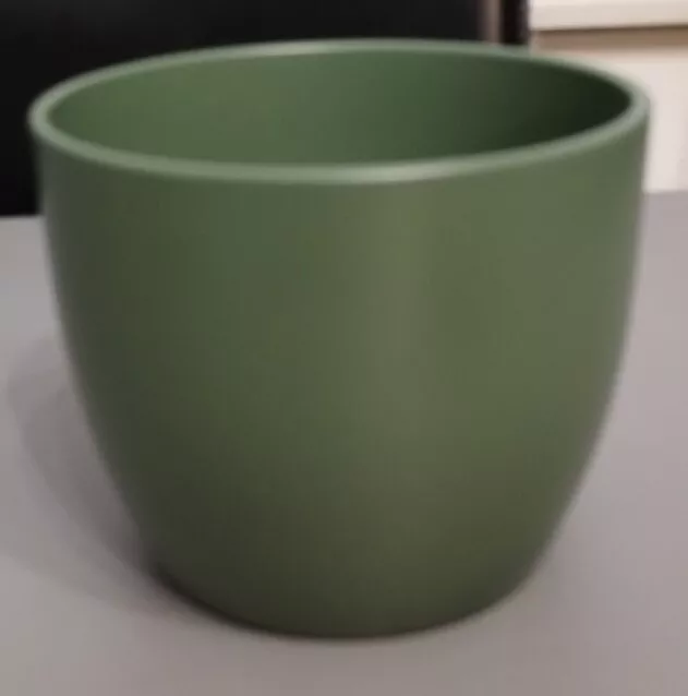 German Pottery Planter Green Made In Germany 4" Tall  X 5" Diameter